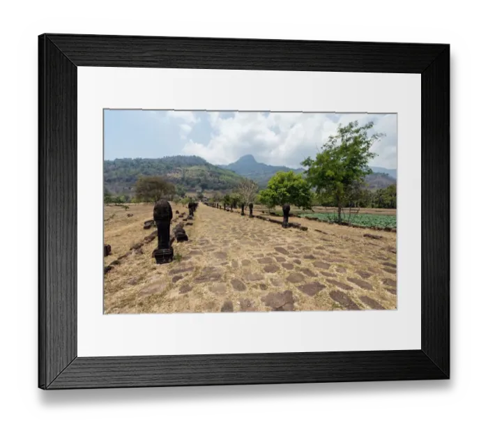 Framed Print : Pathway to ruins of Wat Phu, Phu Kao, Champasak Province, Laos Framed Print : Pathway to ruins of Wat Phu, Phu Kao, Champasak Province, Laos