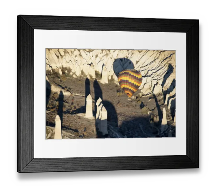 Framed Print : Hot air balloon over Love Valley, Cappadocia
