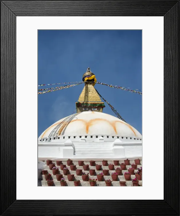 Framed Print : Nepal, Kathmandu, Bodnath, Stupa sanctuary with prayer flags Framed Print : Nepal, Kathmandu, Bodnath, Stupa sanctuary with prayer flags