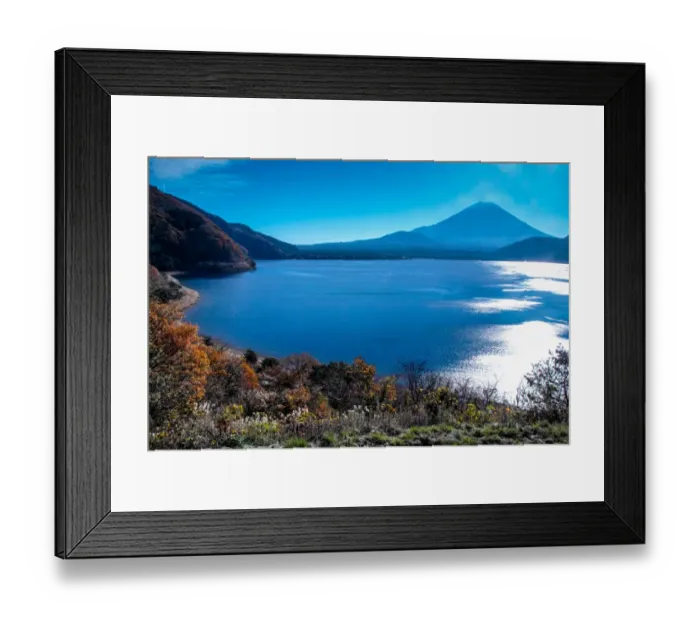 Framed Print : Fuji and Lake Motosu Framed Print : Fuji and Lake Motosu