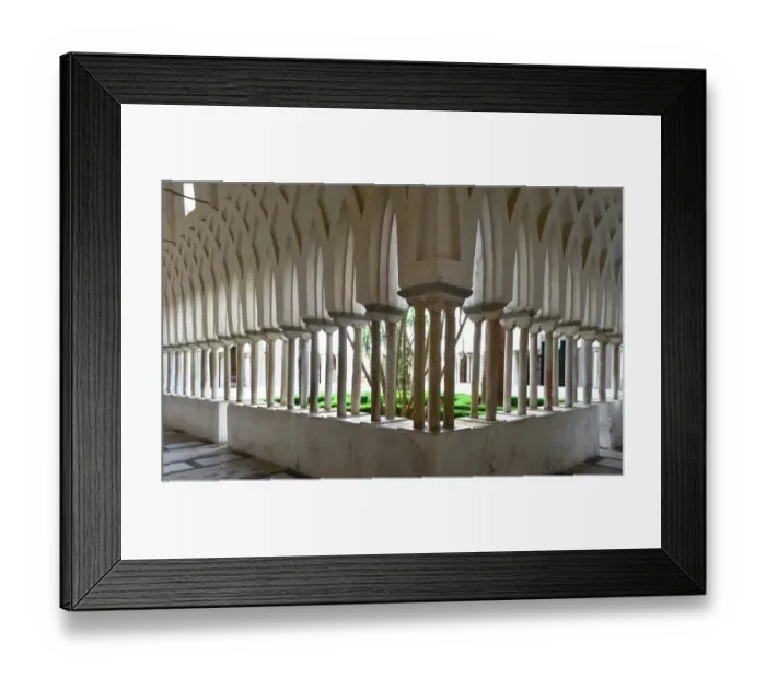 Framed Print : Majestic Cloister of Paradise ( Chiostro del Paradiso ) inside Amalfi Cathedral, Campania, Italy
