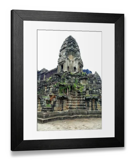 Framed Print : Central sanctuary of Angkor Wat with vegetation Framed Print : Central sanctuary of Angkor Wat with vegetation