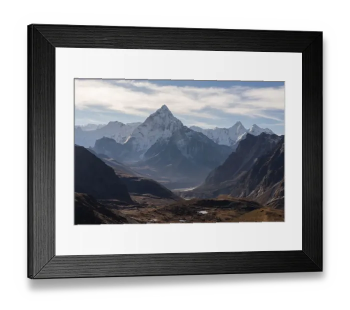 Framed Print : Ama Dablam mountain peak from Chola pass
