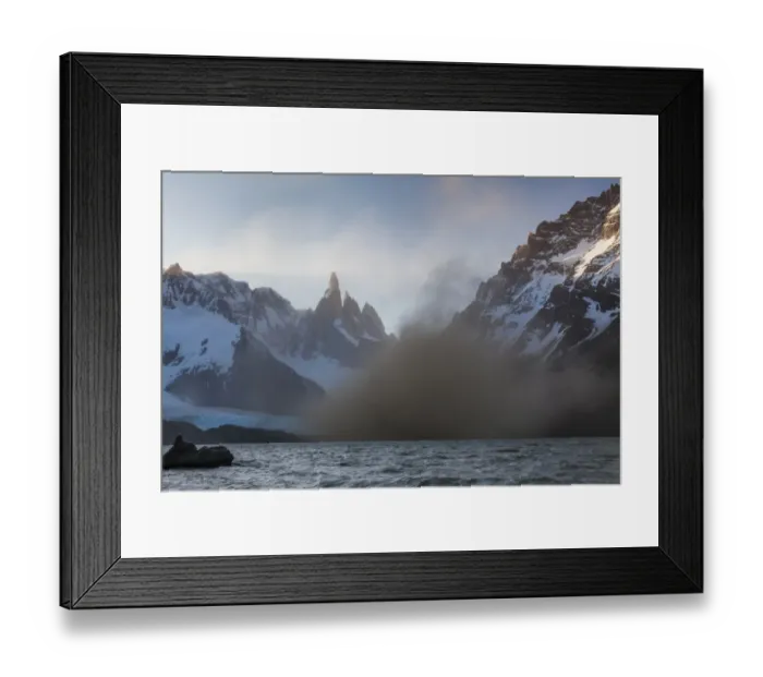 Framed Print : Dust storm on the lake Torre at mount Cerro Torre Framed Print : Dust storm on the lake Torre at mount Cerro Torre