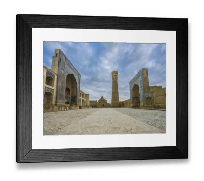 Framed Print : Uzbekistan, Bukhara, Kalon mosque and Mir I Arab Framed Print : Uzbekistan, Bukhara, Kalon mosque and Mir I Arab