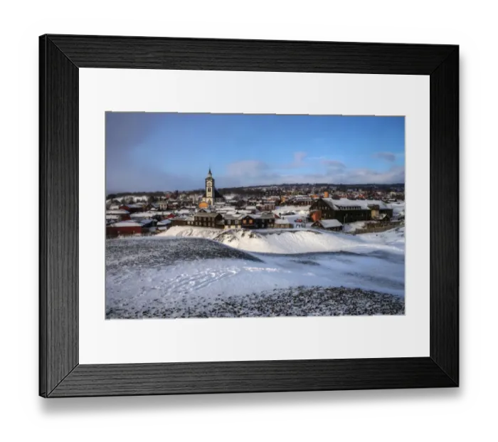 Framed Print : Winter snow covered old mining town of Roros Framed Print : Winter snow covered old mining town of Roros