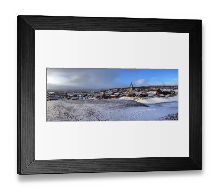 Framed Print : Roros mining town winter snowy panorama Framed Print : Roros mining town winter snowy panorama