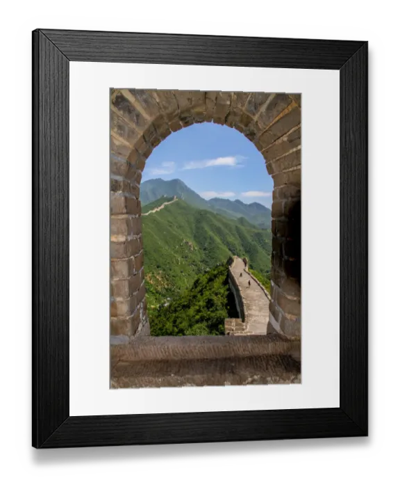 Framed Print : A view of the great wall through a window Framed Print : A view of the great wall through a window