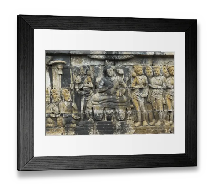 Framed Print : Buddha statues carved in Buddhist Temple