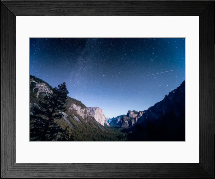 Framed Print : The Milky Way over El Capitan and Half Dome Mountain from Tunnel VIew, Yosemite National Park, California, United States Framed Print : The Milky Way over El Capitan and Half Dome Mountain from Tunnel VIew, Yosemite National Park, California, United States