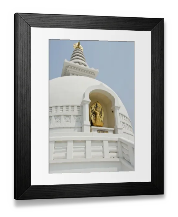 Framed Print : World Peace Pagoda in Lumbini, Shanti stupa, Japan Monastery, Nepal Framed Print : World Peace Pagoda in Lumbini, Shanti stupa, Japan Monastery, Nepal