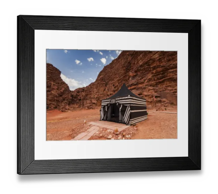 Framed Print : Tourist tents in Wadi Rum dessert, Jordan Framed Print : Tourist tents in Wadi Rum dessert, Jordan