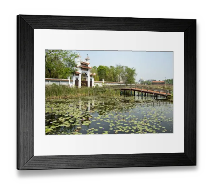 Framed Print : Vietnam Buddhist Temple entrance in Lumbini, Nepal Framed Print : Vietnam Buddhist Temple entrance in Lumbini, Nepal