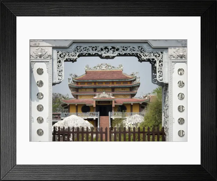 Framed Print : Vietnam Buddhist Temple entrance in Lumbini, Nepal Framed Print : Vietnam Buddhist Temple entrance in Lumbini, Nepal
