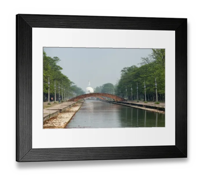 Framed Print : World Peace Pagoda in Lumbini, Nepal Framed Print : World Peace Pagoda in Lumbini, Nepal