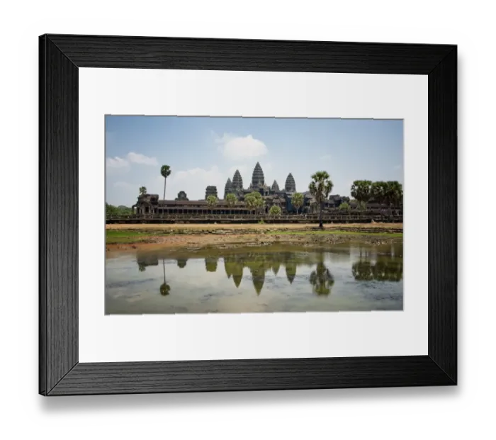 Framed Print : Iconic Angkor Wat Reflecting in Lake; Cambodia, Siem Reap, Angkor Wat Temple