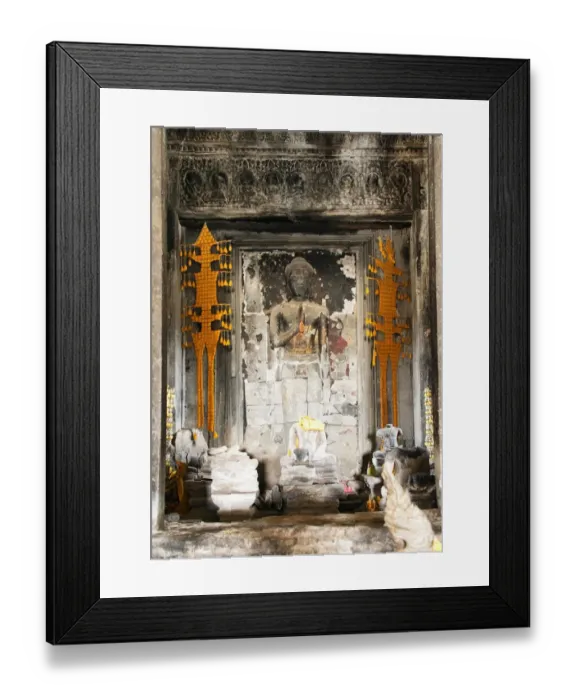Framed Print : Buddhist altar inside Angkor wat, Siem Reap, Cambodia Framed Print : Buddhist altar inside Angkor wat, Siem Reap, Cambodia