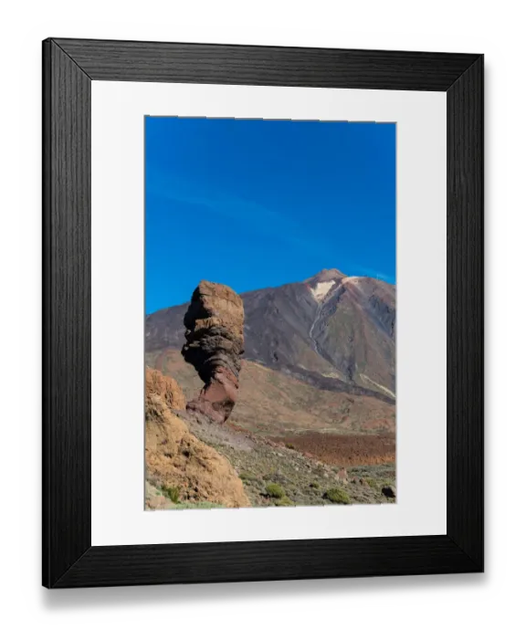 Framed Print : Cinchado rock and Teide Volcano