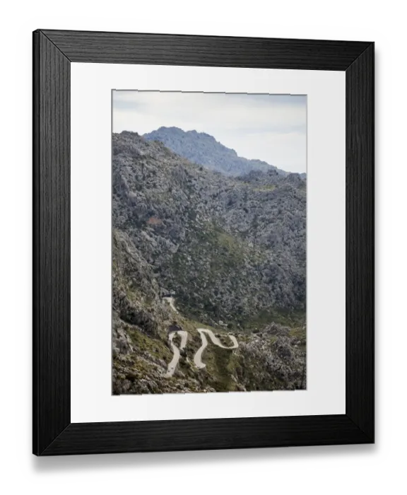 Framed Print : Winding road descending into Sa Calobra Framed Print : Winding road descending into Sa Calobra
