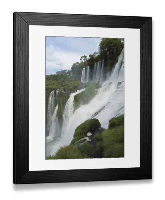 Framed Print : Series of impressive waterfalls photographed from the side Framed Print : Series of impressive waterfalls photographed from the side