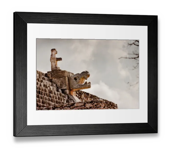 Framed Print : Detail of Temple of the Warriors (pyramid and columns), Chichen Itza, Mexico Framed Print : Detail of Temple of the Warriors (pyramid and columns), Chichen Itza, Mexico