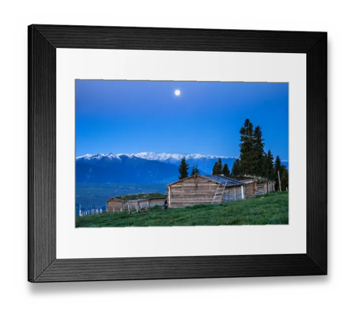 Framed Print : Moon night, Kalajun Grassland, Xinjiang China Framed Print : Moon night, Kalajun Grassland, Xinjiang China