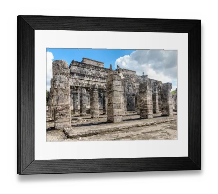 Framed Print : Image Thousand Columns in Temple of the Warriors Framed Print : Image Thousand Columns in Temple of the Warriors