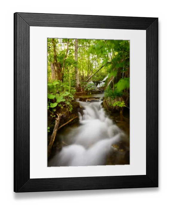 Framed Print : Misty Stream at Plitvice Lakes National Park Framed Print : Misty Stream at Plitvice Lakes National Park