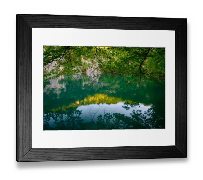 Framed Print : Reflected Nature at Plitvice Lakes National Park