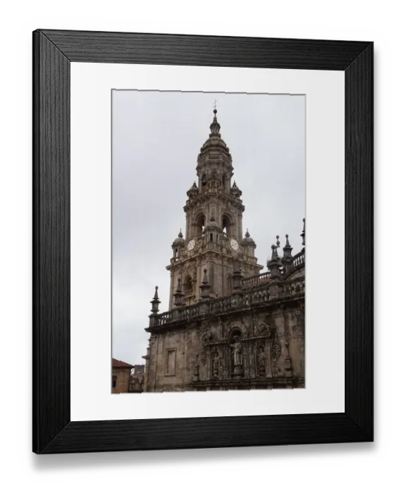 Framed Print : Close Up, Clock Tower Cathedral of Santiago de Compostela, Spain Framed Print : Close Up, Clock Tower Cathedral of Santiago de Compostela, Spain