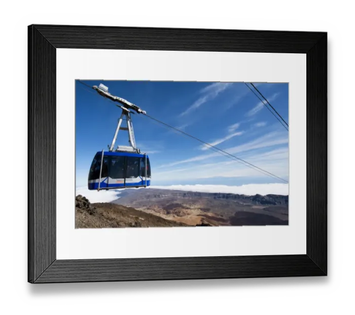 Framed Print : Cable railway high above Canadas de Teide mowing to mountain station, Teide Nationalpark, Tenerife, Spain Framed Print : Cable railway high above Canadas de Teide mowing to mountain station, Teide Nationalpark, Tenerife, Spain