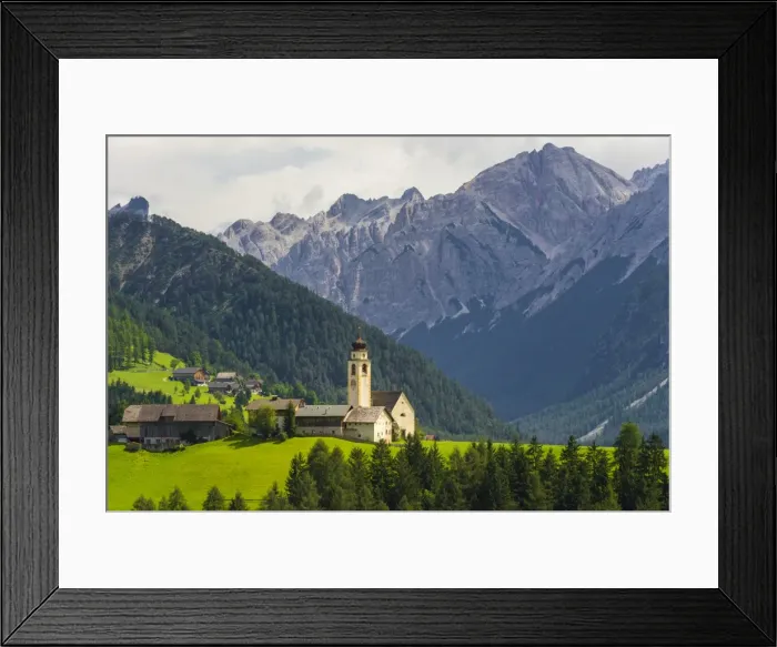 Framed Print : Church from Pieve di Marebbe Framed Print : Church from Pieve di Marebbe