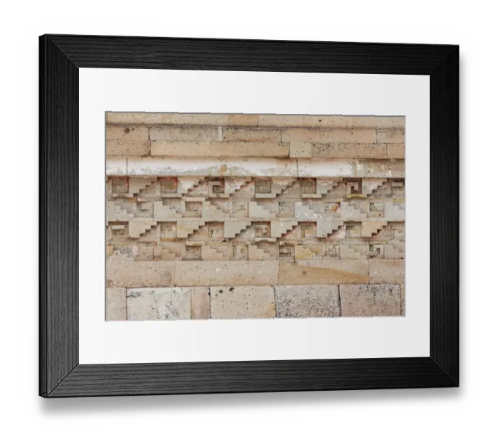 Framed Print : Decoration and patterns in Mitla walls, Oaxaca Framed Print : Decoration and patterns in Mitla walls, Oaxaca