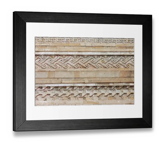 Framed Print : Decoration and patterns in Mitla walls, Oaxaca Framed Print : Decoration and patterns in Mitla walls, Oaxaca