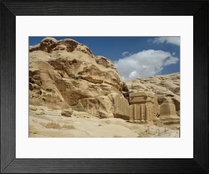 Framed Print : Petra. Archeological city known by the rock-cut architecture Framed Print : Petra. Archeological city known by the rock-cut architecture