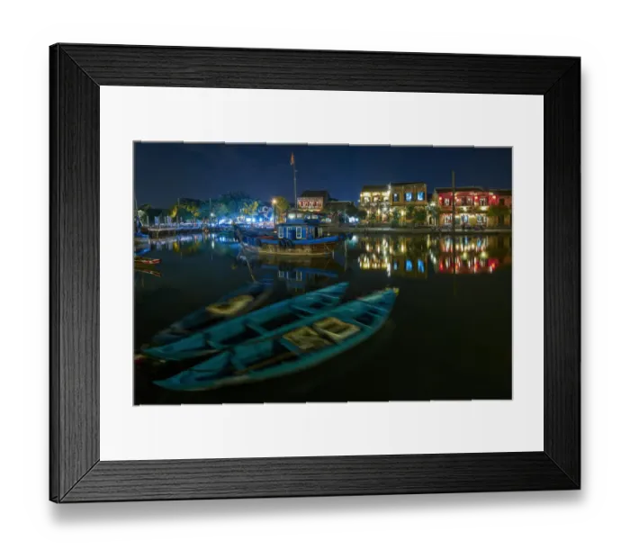 Framed Print : Night view of Thu Bon River Framed Print : Night view of Thu Bon River