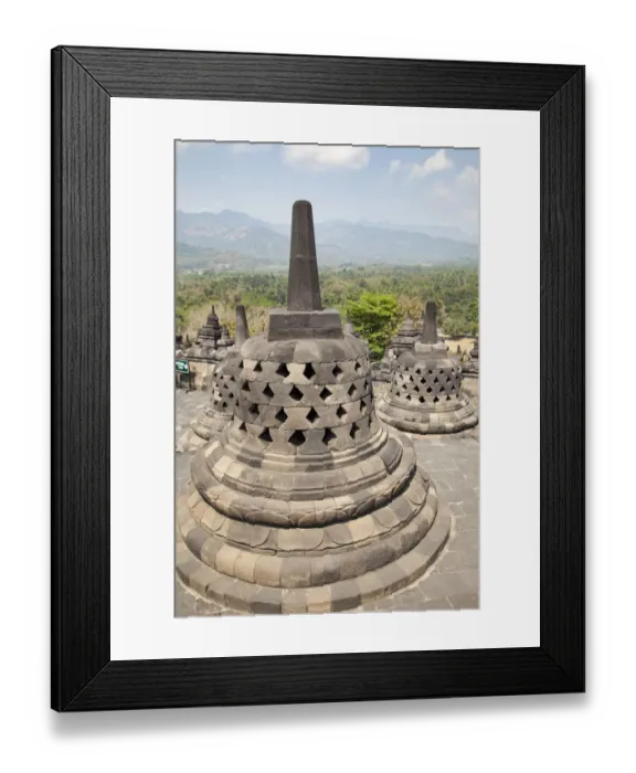 Framed Print : Stupas in Borobudur Temple Framed Print : Stupas in Borobudur Temple