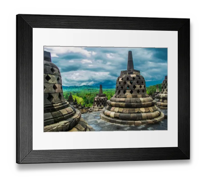 Framed Print : Bright Borobudur after rain Framed Print : Bright Borobudur after rain