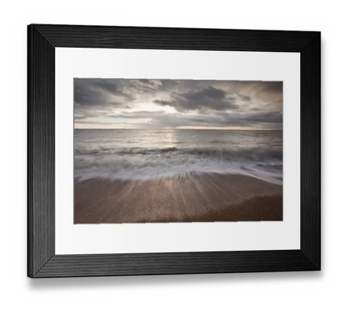 Framed Print : Waves crashing over the beach at Burton Bradstock Framed Print : Waves crashing over the beach at Burton Bradstock