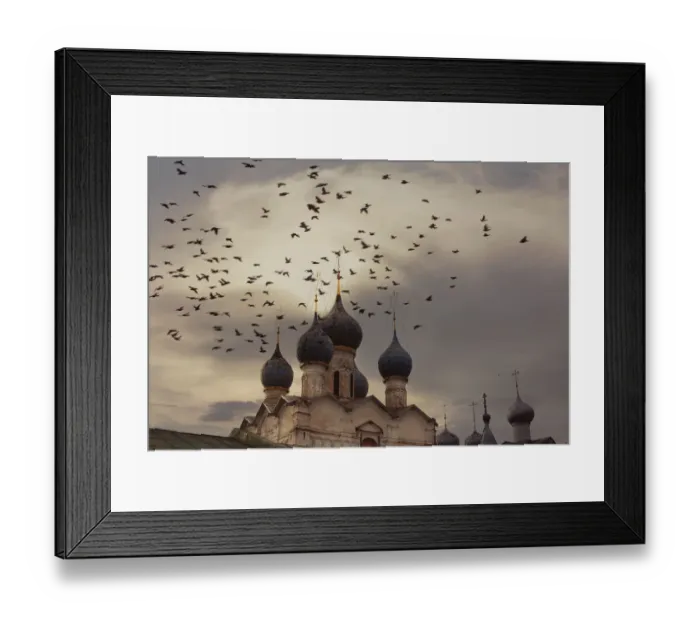 Framed Print : Pigeons flock over Rostov Kremlin, Rostov, Russia Framed Print : Pigeons flock over Rostov Kremlin, Rostov, Russia
