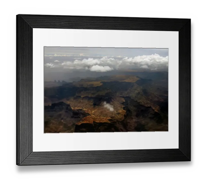 Framed Print : Aerial view of Semien mountains ridges Framed Print : Aerial view of Semien mountains ridges