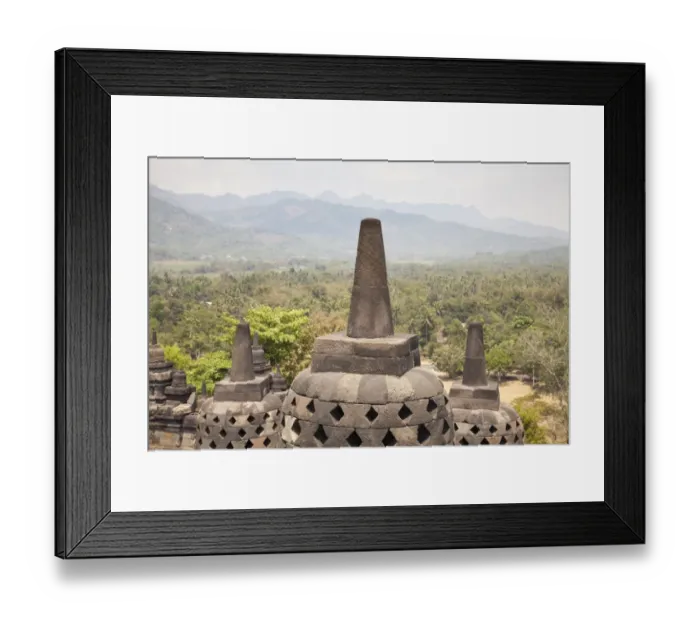 Framed Print : Stupas in Borobudur Temple Framed Print : Stupas in Borobudur Temple