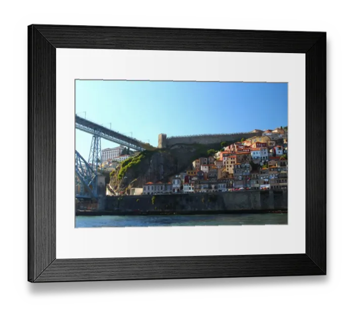 Framed Print : Don LuAis I bridge and Muralha Fernandina in Porto Framed Print : Don LuAis I bridge and Muralha Fernandina in Porto