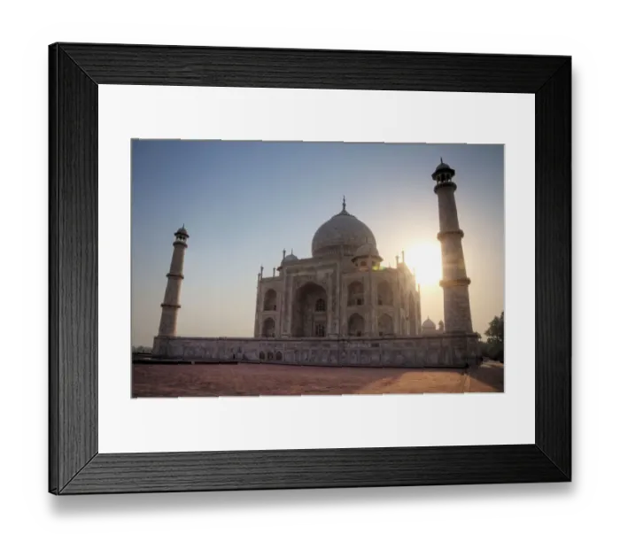 Framed Print : Sunrise behind Taj Mahal Framed Print : Sunrise behind Taj Mahal