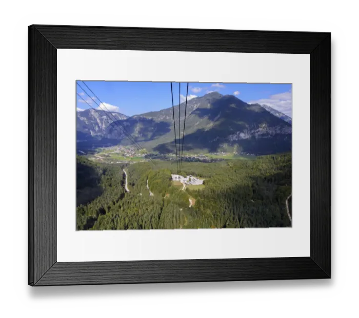 Framed Print : View of Dachstein village from the cableway Framed Print : View of Dachstein village from the cableway