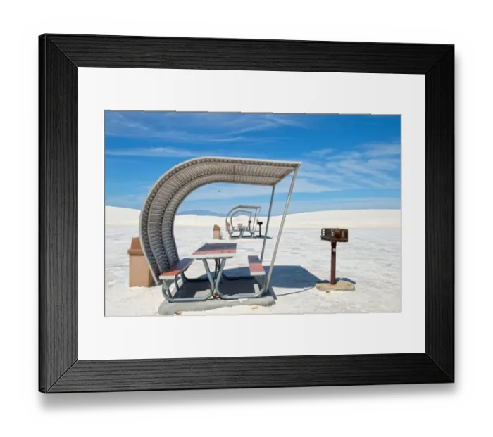 Framed Print : Picnic table at White Sands National Monument Framed Print : Picnic table at White Sands National Monument