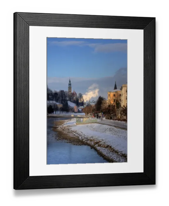 Framed Print : Winter view of Mulln church in Salzburg Framed Print : Winter view of Mulln church in Salzburg
