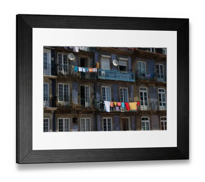 Framed Print : Houses in the Ribeira district of Porto