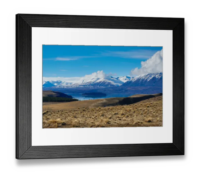 Framed Print : Island in Lake Tekapo with Southen Alps Framed Print : Island in Lake Tekapo with Southen Alps