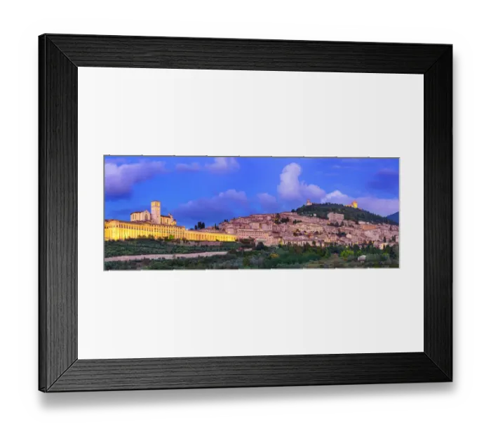 Framed Print : Panorama of the town of Assisi in the evening Framed Print : Panorama of the town of Assisi in the evening